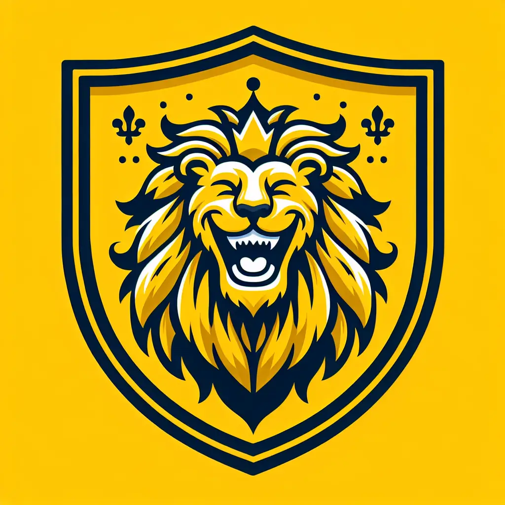 Grimacing Lion crest