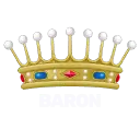 Round badge depicting the crown of the noble title Baron, linked to the description page
