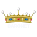 Round badge depicting the crown of the noble title Baronet, linked to the description page